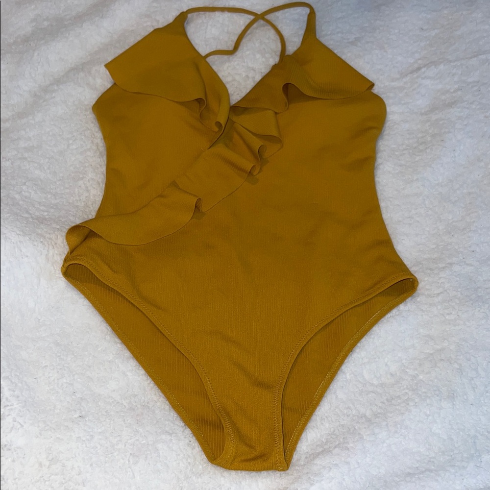 Cupshe Mustard One Piece Swimsuit